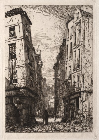 Rue des Marmousets (det gamle Paris) af Maxime Lalanne