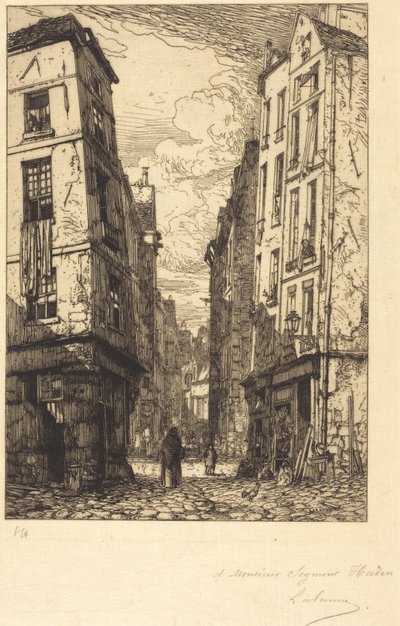 Rue des Marmousets (Quartier de la Cité, det gamle Paris) af Maxime Lalanne
