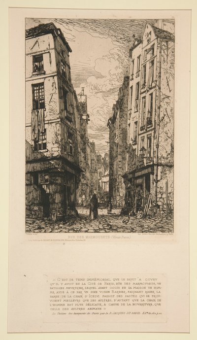 Rue des Marmousets (det gamle Paris) af Maxime Lalanne