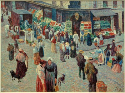 Købmand, Rue des Abbesses af Maximilien Luce