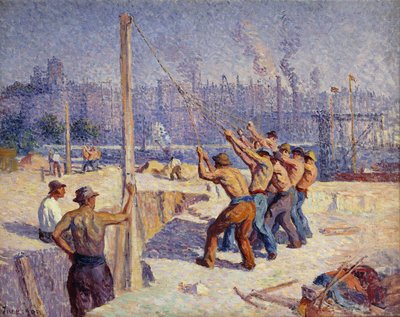 Pæledriverne, 1900 af Maximilien Luce