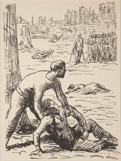 Ni navnløse aftryk af politiske emner af Maximilien Luce