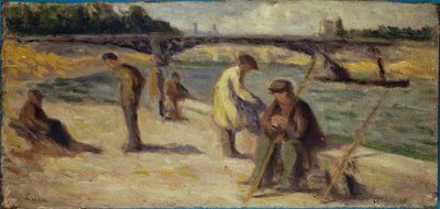 Quai Malaquais flodbred, før 1936 (olie på træ) af Maximilien Luce