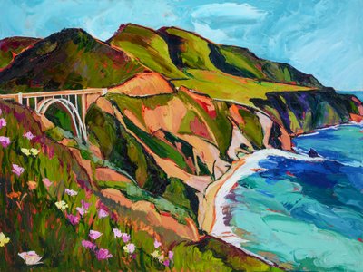 Udsigt over kysten fra Bixby Bridge af Maxine Shore