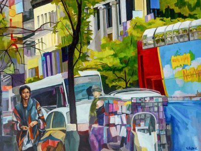 Den travle gade i New York af Maxine Shore