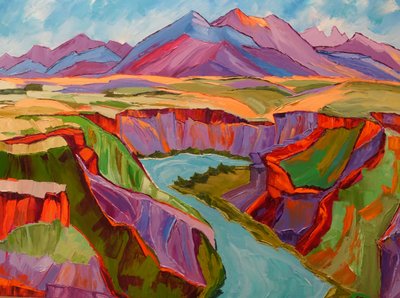 Et livligt canyonlandskab af Maxine Shore