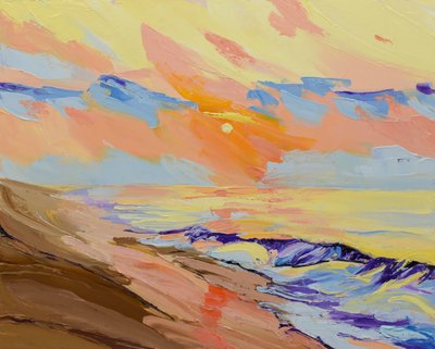 En farverig solnedgang over havet af Maxine Shore