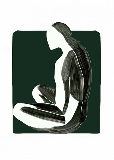 Stille siddende figur af May Hilma