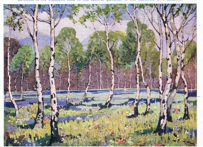 Spring Woodland (farve litho) af May Wilson Preston