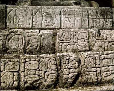 Glyfer i huset C, gårdhave 2 i paladset af Mayan