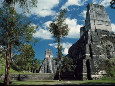 Tikal tempel II eller maskernes tempel, 7. til 8. århundrede af Mayan