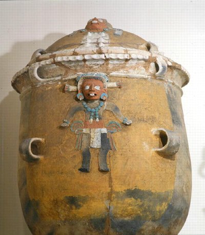 Begravelsesurne med låg, Ixil, Quiche, Guatemala, Tidlig postklassisk periode (900-1200) (polykrom lertøj) af Mayan Mayan