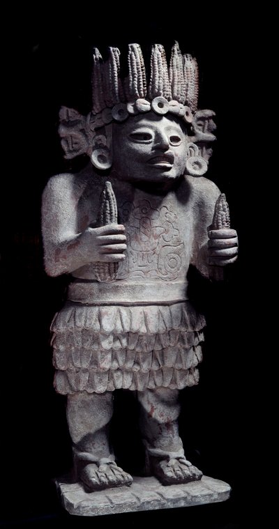 Før colombiansk civilisation: Maya-statue, der repræsenterer tjenestepigernes gud. Paris, Musee de l
