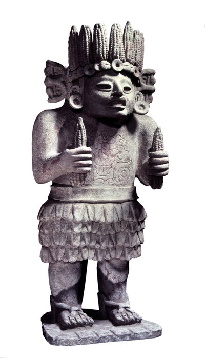 Før colombiansk civilisation: Maya-statue, der repræsenterer tjenestepigernes gud. Paris, Musee de l