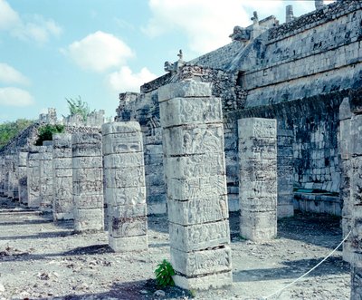 Før colombiansk civilisation: udsigt over stedet for Chichen Itza i Yucatan-regionen. Maya-civilisation, klassisk periode og Maya-renæssance, 750-1200 e.Kr. Mexico af Mayan Mayan
