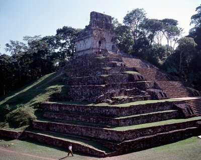Før colombiansk civilisation: udsigt over stedet for Palenque i Chiapas klassisk maya-periode af Mayan Mayan