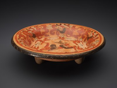 Stativplade med Gud N og Coatimundis, 600-900 AD (keramik) af Mayan Mayan