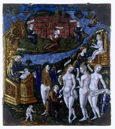 Plade med dommen i Paris af Meester van de Aeneis (attributed to)