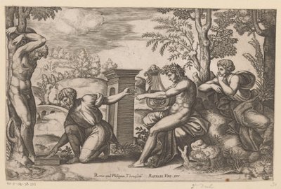 Apollo i Marsyas af Meester van de Dobbelsteen
