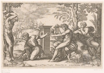Apollo i Marsyas af Meester van de Dobbelsteen