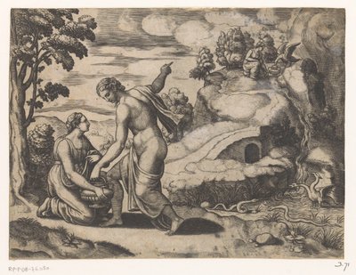 Venus sender Psyche til en brønd bevogtet af drager af Meester van de Dobbelsteen