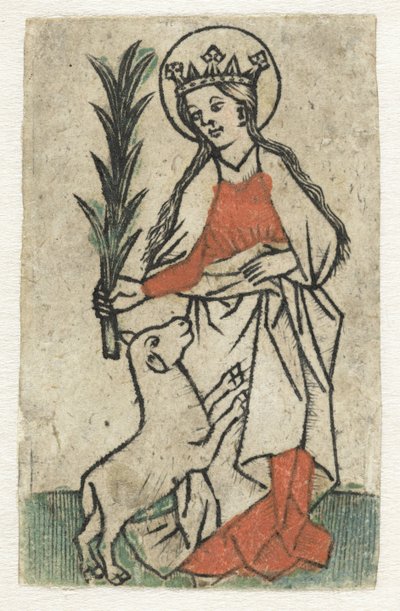 Sankt Agnes af Meester van de Olijfberg uit de Verzameling Dutuit