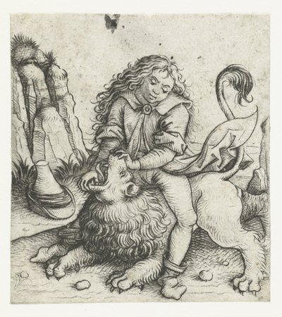 Samson erobrer løven History of Samson (serietitel) af Meester van het Amsterdamse Kabinet