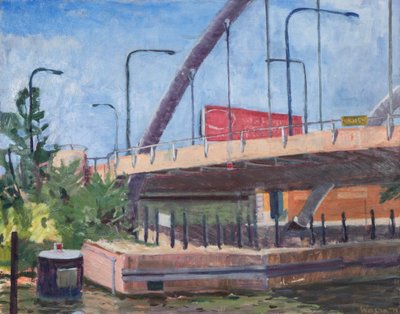 Damen Bridge from the River, 2011 (olie på lærred) af Megan Williamson