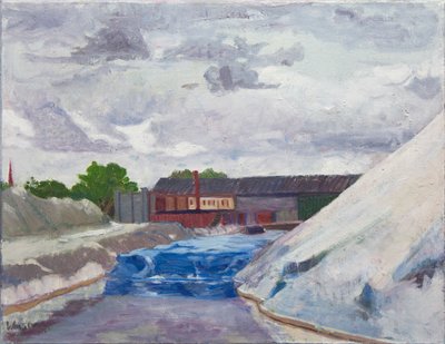Salt Dam on the Cal Sag, 2014 (olie på lærred) af Megan Williamson