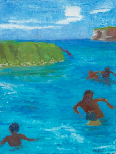 Six in the Water, 2017 (olie på lærred) af Megan Williamson