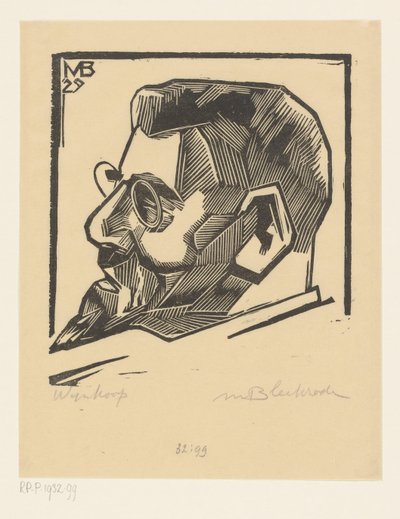 Portræt af David Wijnkoop (titel på objekt) af Meijer Bleekrode (signed by artist)