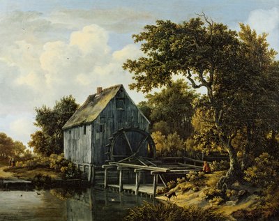 Danish: Vandmøllen The Watermill af Meindert Hobbema