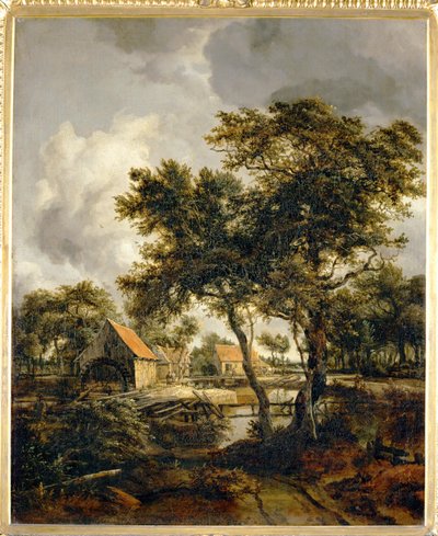 Le Moulin a eau - vandmøllen ... af Meindert Hobbema