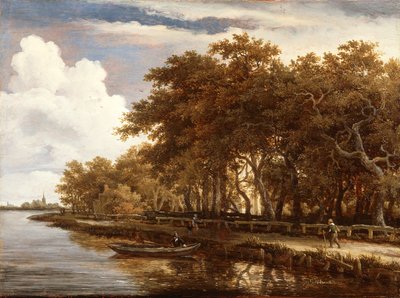 View Along the Amstel, ca. 1660 (olie på panel) af Meindert Hobbema