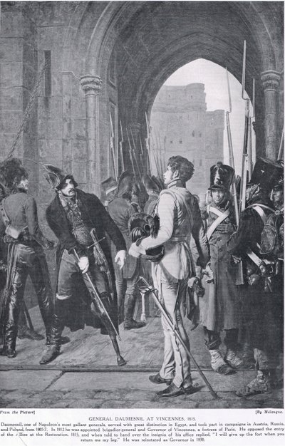 General Daumesnil ved Vincennes, 1815, illustration fra "Hutchinson