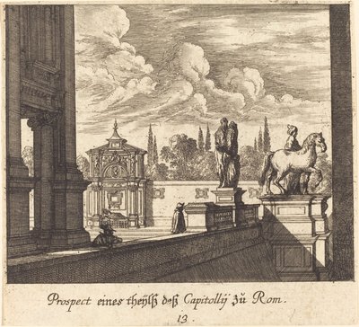 Capitoline, Rom af Melchior Küsel after Johann Wilhelm Baur