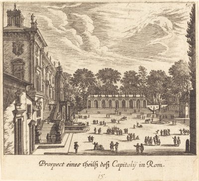 Capitoline, Rom af Melchior Küsel after Johann Wilhelm Baur