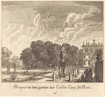 Kardinal Coessis haver, Rom af Melchior Küsel after Johann Wilhelm Baur