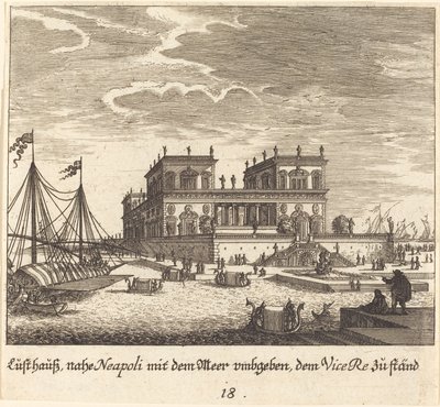 Palace, Vice Re, Napoli af Melchior Küsel after Johann Wilhelm Baur