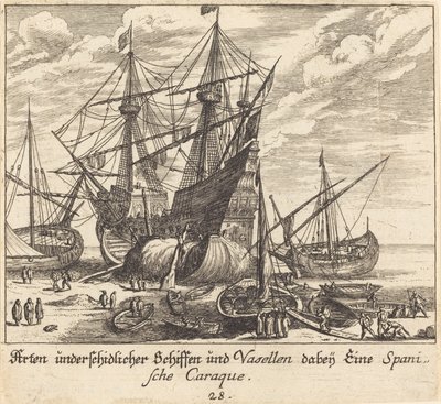 Skibe af Melchior Küsel after Johann Wilhelm Baur