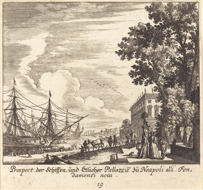 Shipps, Fundamenti Novi, Napoli af Melchior Küsel after Johann Wilhelm Baur