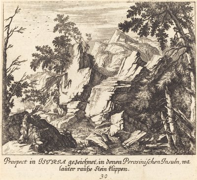 Udsigt i Istrien af Melchior Küsel after Johann Wilhelm Baur