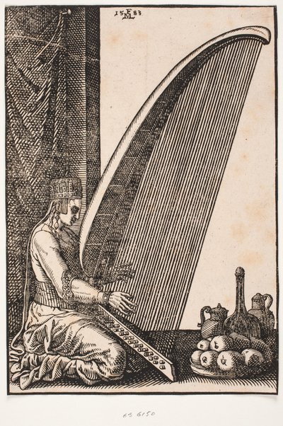 En harpespiller af Melchior Lorck