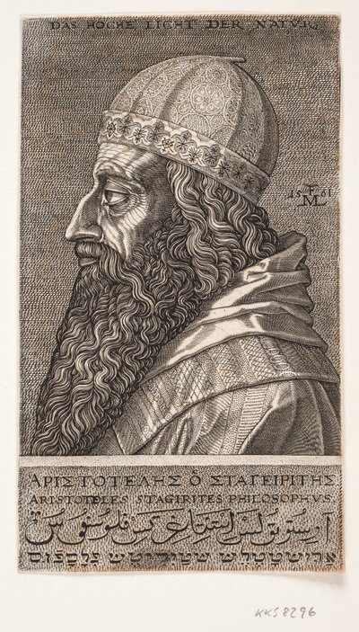 Aristoteles, halvlængde portræt, profil mod venstre af Melchior Lorck