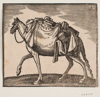 Meget pakket hest af Melchior Lorck