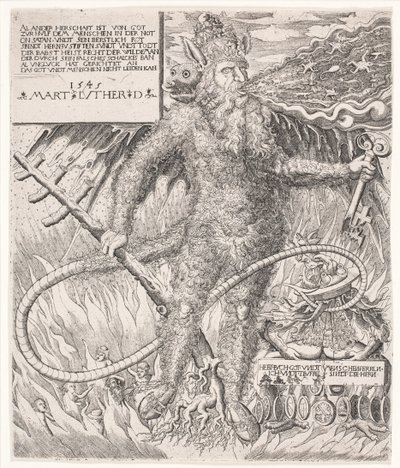 Paven som en vild. Satirisk allegori af Melchior Lorck