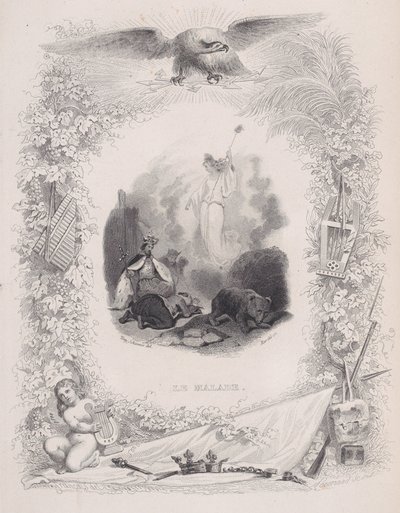 De syge, fra Bérangers sange, 1829 af Melchior Peronard