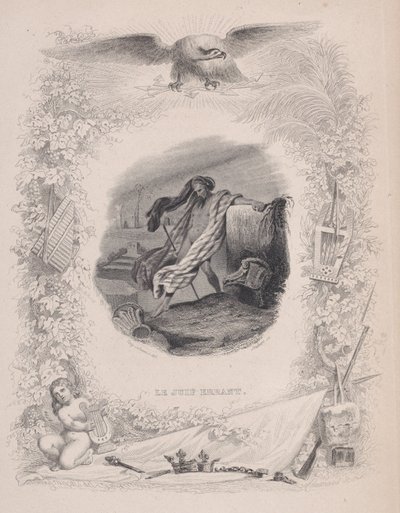 Den omvandrende jøde, fra Bérangers sange, 1829. Skaber: Melchior Péronard, Joubert. af Melchior Péronard, Joubert