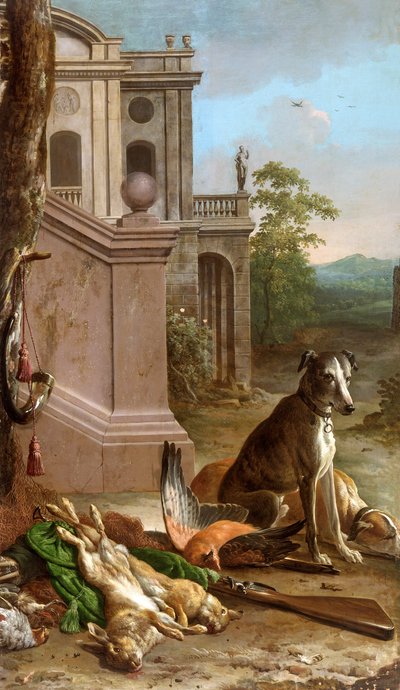 Dødt vildt i et landskab, 1674. af Melchior d