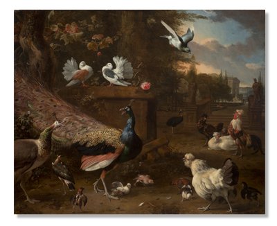 Menageri, c.1680 af Melchior de Hondecoeter